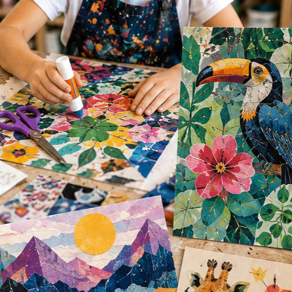 Colourful mixed-media artwork